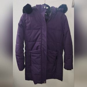 Elegant Women's Purple Puffer Coat